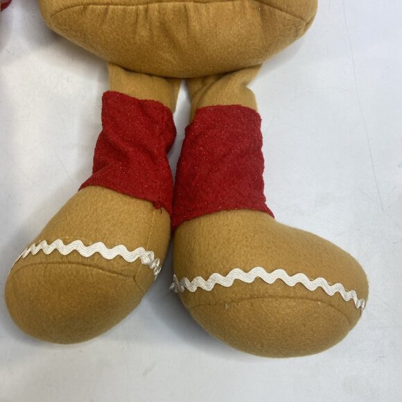 Gingerbread Man Woman Christmas Shelf Sitter Plush Plushie Chef Hat  20 in - Picture 11 of 13